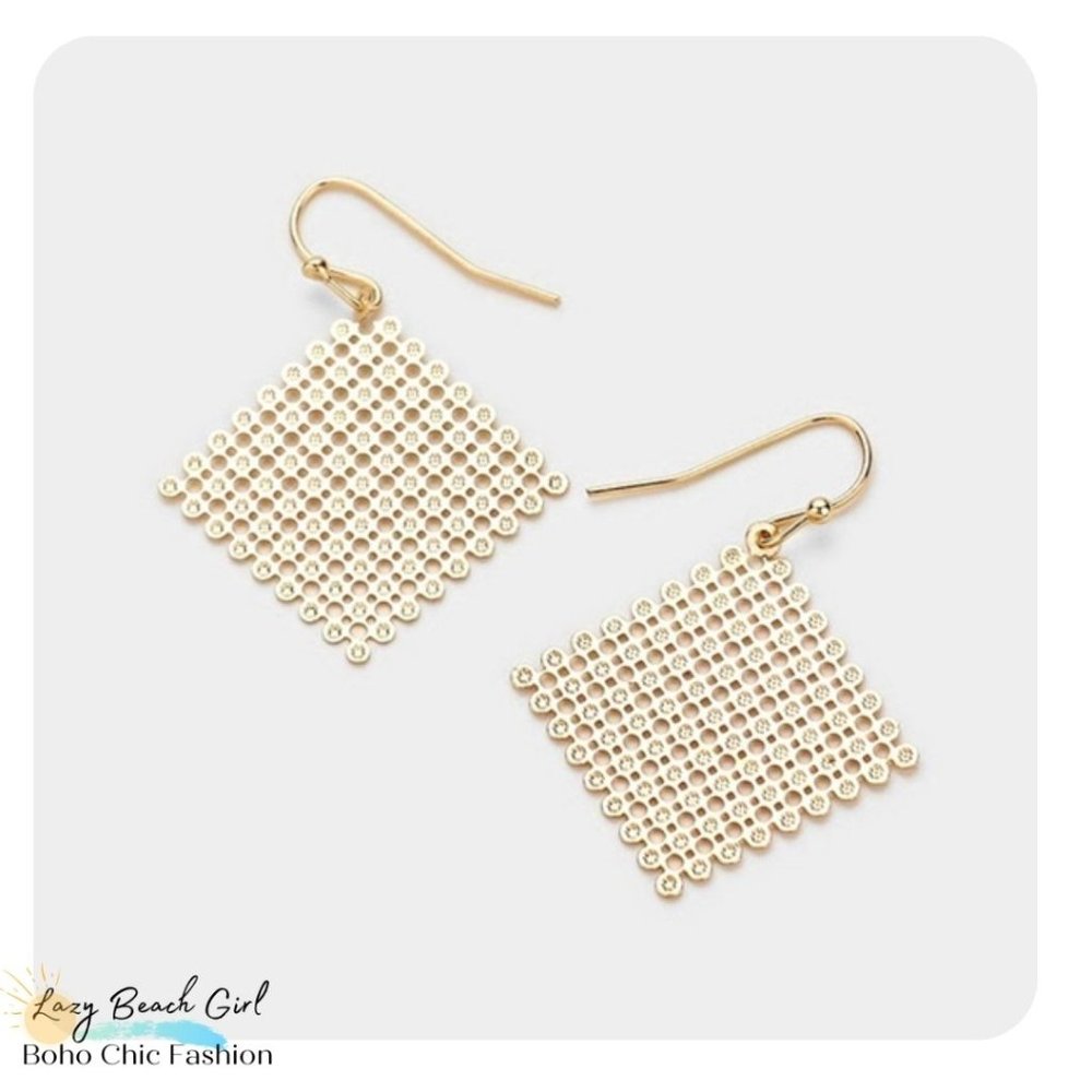 LATTICE SQUARE EARRINGS